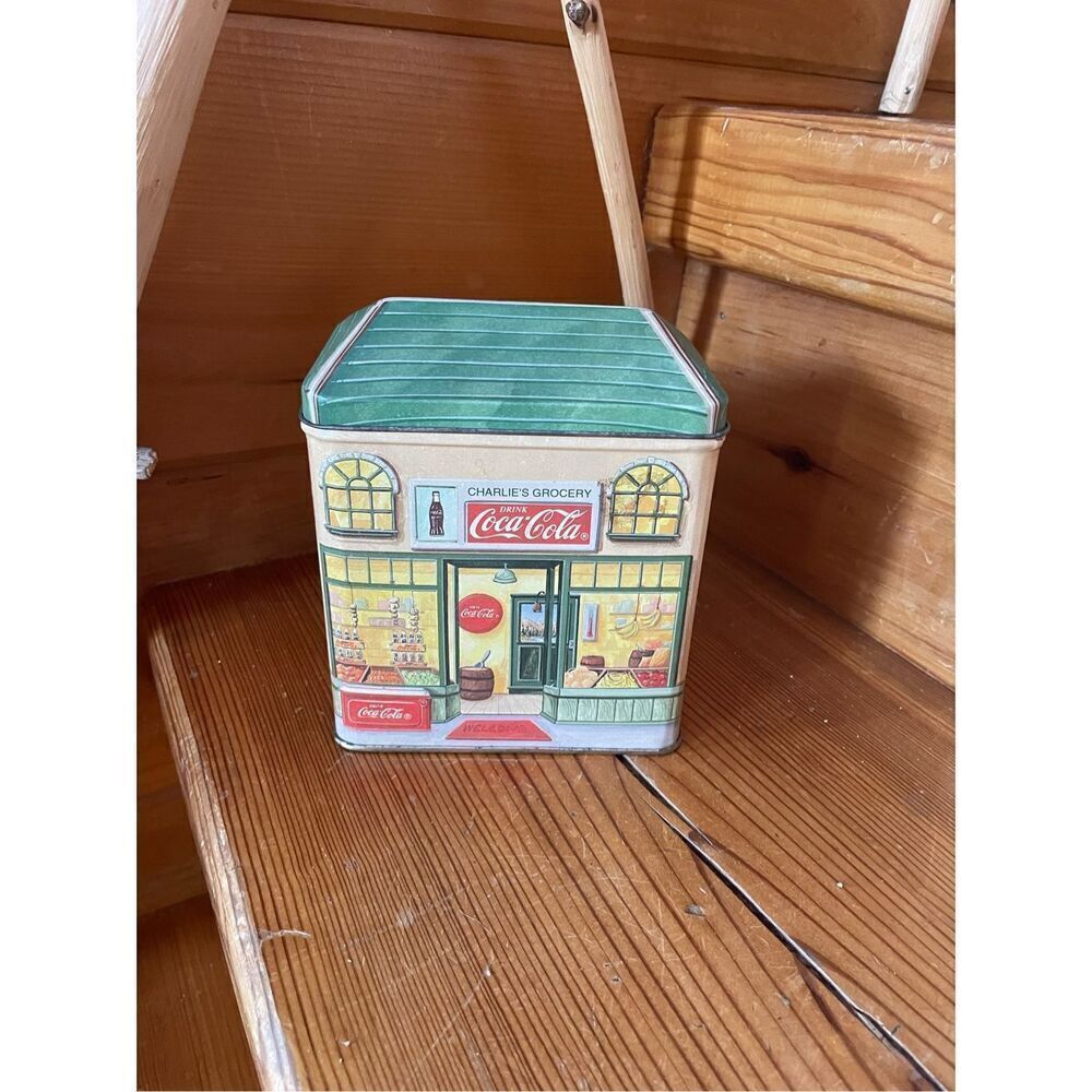 Vintage Coca Cola 1994 Charlie’s Grocery Store Collectible Tin Box Container